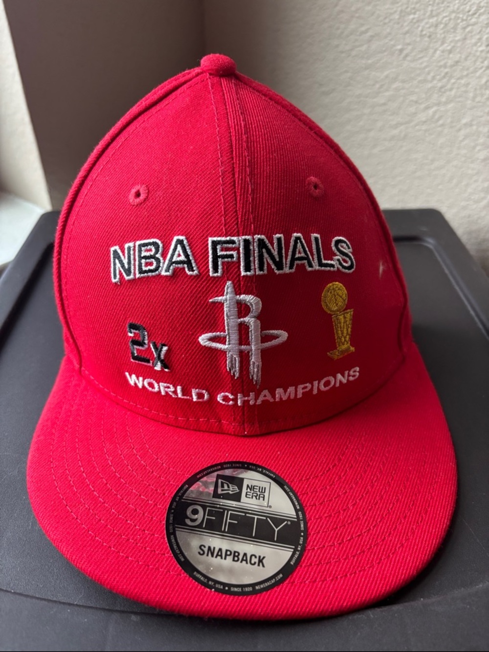 New Era Red NBA Finals Snapback Hat with Championship Embroidery